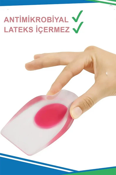 Silikon Topuk Koruyucu 1 Çift Ayak Ağrı Önleyici Ped Kaydırmaz Yükseltici Ortopedik Taban Nasır - 8