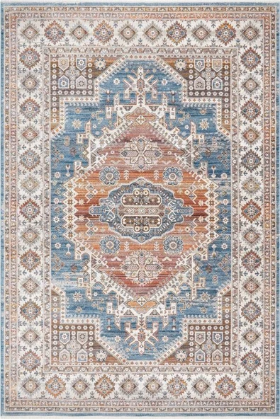 Pastel Halı Discovery 1439A Lacivert Kırmızı Salon Oturma Yatak Odası Halısı ürün görseli 1