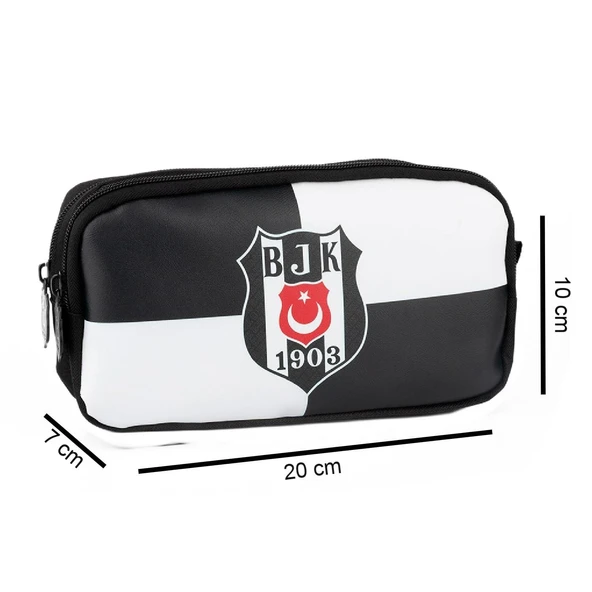 Beşiktaş 2 Bölmeli 1903 Logo Baskılı Suni Deri Kalemlik (25363) - 2