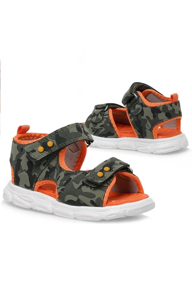 Rakerplus Haki Kamuflaj Desenli Metal Detaylı Cırtlı Bebek Sandalet Ayakkabı - 6