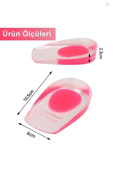 Silikon Topuk Koruyucu 1 Çift Ayak Ağrı Önleyici Ped Kaydırmaz Yükseltici Ortopedik Taban Nasır - 3