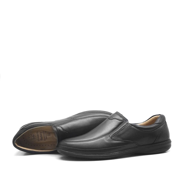 İzderi Siyah Deri Diyabetik Anatomik Büyük Numara Erkek Ayakkabı - 4