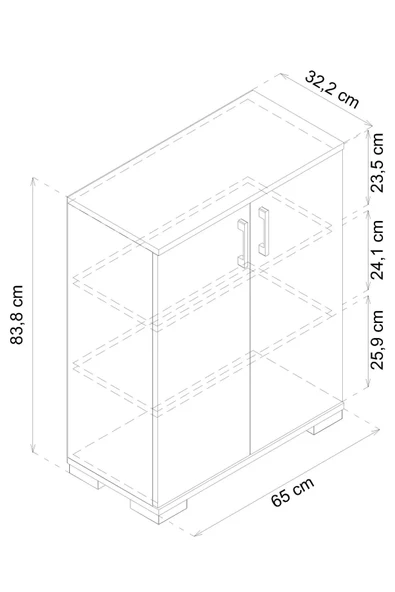 Anna 2 Kapaklı Çok Amaçlı Dolap Dekoratif Kiler Dolabı Erzak Dolabı Çam - 7