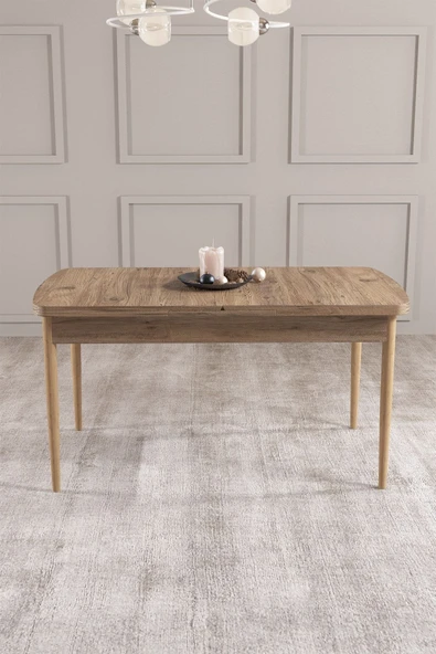 Calvin Atlantik 80x132 Açılabilir Mdf Masa Yemek Odası Takımı, Mutfak Takımı 4 Adet Sandalye Antrasit - 3