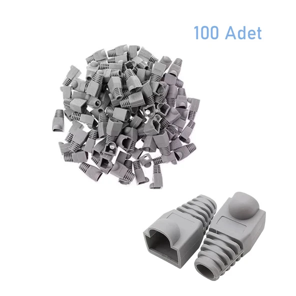 Rj45 cover koruyucu kılıf CAT5,CAT6 pcv plastik kılıf 100 ad.GRİ - 4