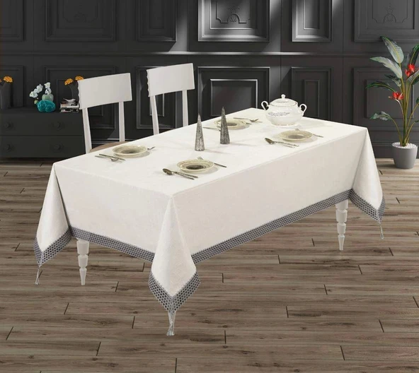 NİVEMESHOME FİLE GRİ 160*220 MASA ÖRTÜSÜ EVLÜKS