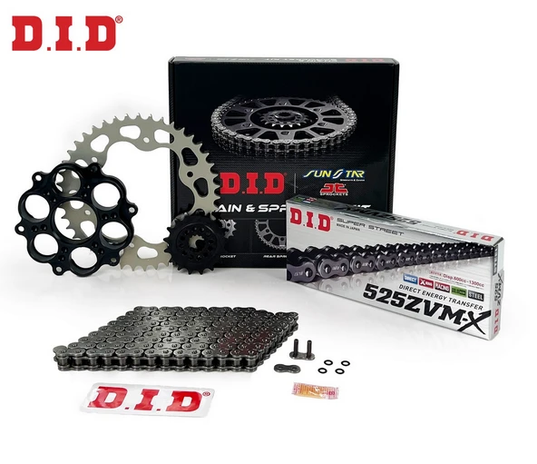 ZİNCİR DİŞLİ SETİ DUCATI EVO 848cc ZİNCİR: DID-525ZVM-X Çelik-98 ÖN DİŞLİ: SUNSTAR 15T ARKA DİŞLİ: JT 39T 2011-2013 ürün görseli