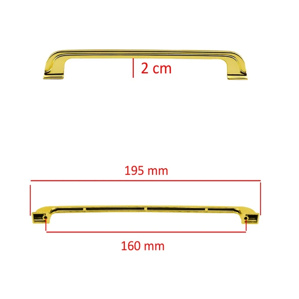 Mobilya Kulbu (10 Adet) Mutfak Dolabı Çekmece Dolap Kapak Kulpu Düz 160 Mm Gold Altın Metal Kulpları - Resim 2