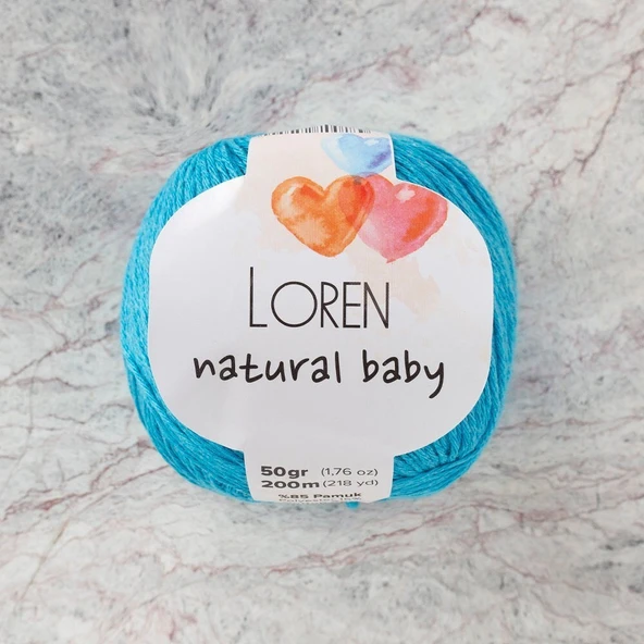 Loren Natural Baby Turkuaz El Örgü İpi - R091 - 33934 ürün görseli