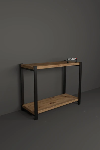 PORTA 2 Raflı Tezgah Üstü Organizer Baharatlık Raf Çok Amaçlı Raf Çam - Resim 5