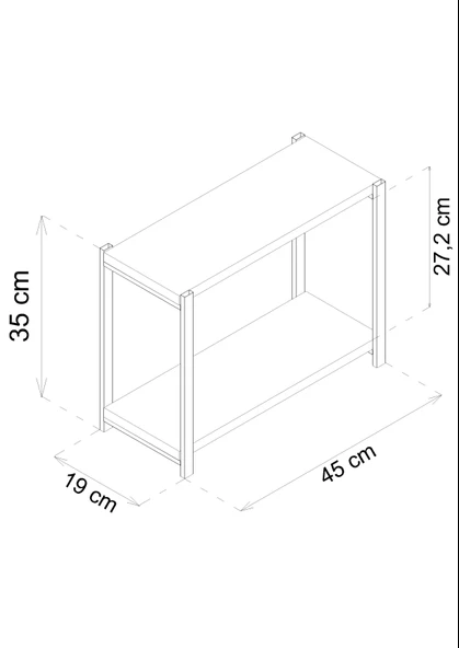PORTA 2 Raflı Tezgah Üstü Organizer Baharatlık Raf Çok Amaçlı Raf Çam - Resim 6