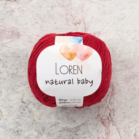 Loren Natural Baby Bordo El Örgü İpi - R099 - 33819 ürün görseli