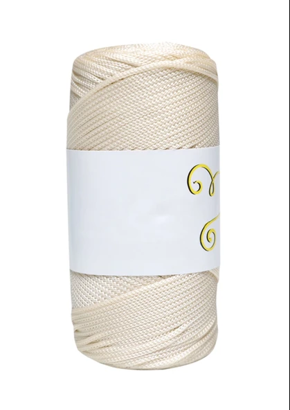 Makrome İpi 3mm  Polyester Ekru ürün görseli