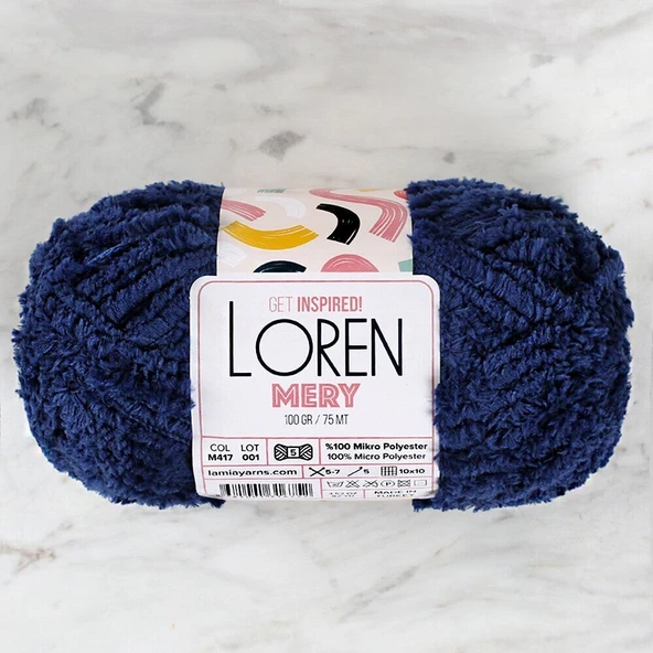 Loren Mery Petrol Mavisi El Örgü İpi - M417 - 34322 - Resim 3