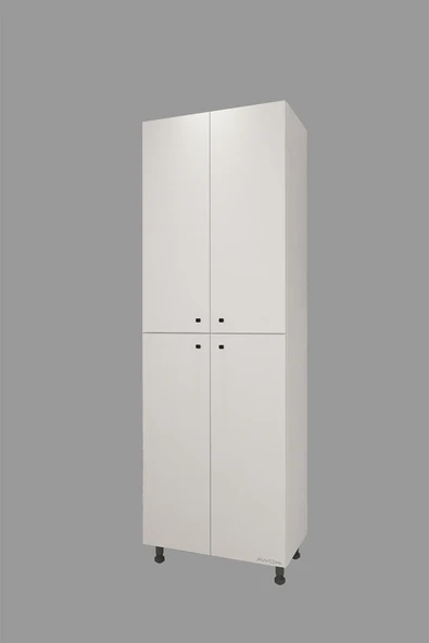 CEMRE Çok Amaçlı Dolap 4 Kapaklı 6 Bölmeli Banyo Dolabı Mutfak Dolabı Beyaz - 4