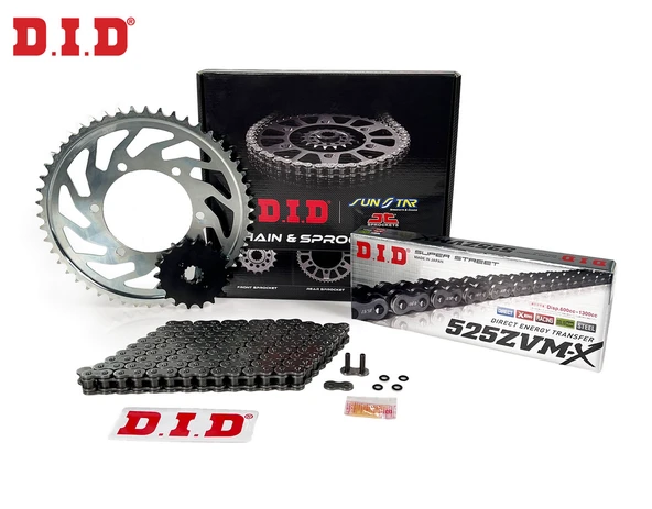 ZİNCİR DİŞLİ SETİ KTM SUPER DUKE R 990cc ZİNCİR: DID-525ZVM-X Çelik-118 ÖN-ARKA DİŞLİ: SUNSTAR 17T-38T 2005-2012 ürün görseli