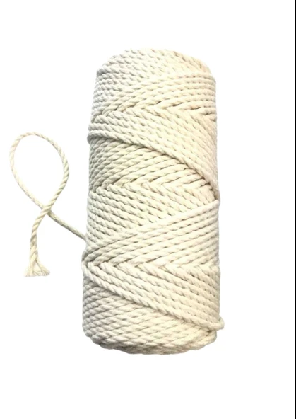 Pamuk Büklüm 3 mm İp krem ürün görseli