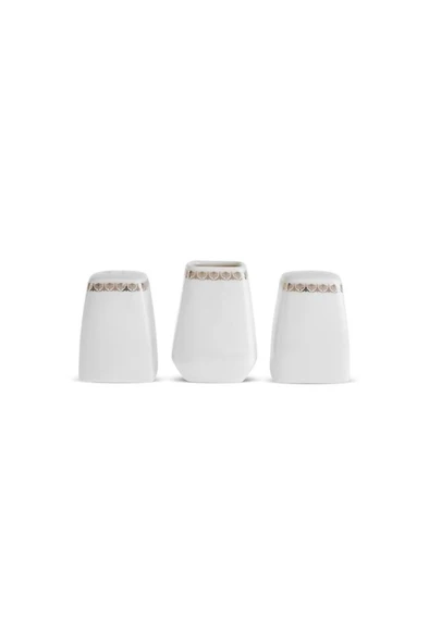 Square Bone Mindy 53 Parça 12 Kişilik Yemek Takımı Gold - 7