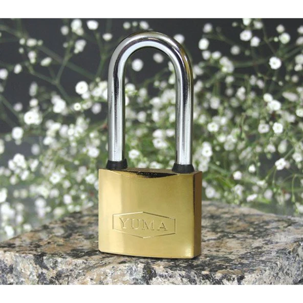 Yuma Sarı Kaplama Döküm Uzun Asma Kilit 38mm