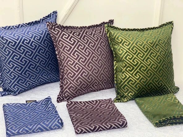 NİVEMESHOME MONET ZİGZAG KIRLENT KILIFI LACİVERT 45 X 45 - 5