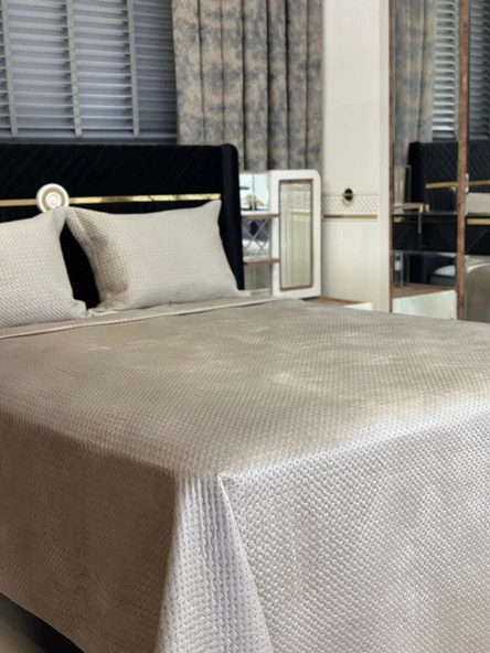 NİVEMESHOME YATAK ÖTÜSÜ ÇİFT KİŞİLİK 240X260 BEJ TOSKANA - 4
