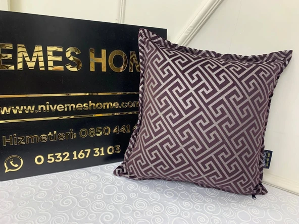 NİVEMESHOME MONET ZİGZAG KIRLENT KILIFI MÜRDÜM 45 X 45 - Resim 3