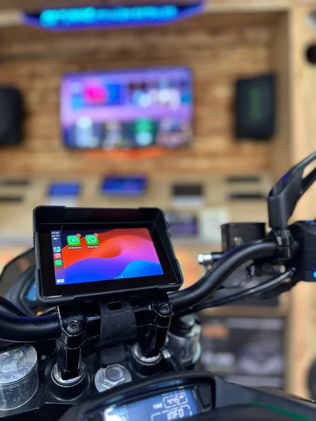 Twogo GO-IX 5" Dokunmatik Waterproof BT Android Auto Carplay Çiftli Motorsiklet DVR Araç Kamerası - Resim 6