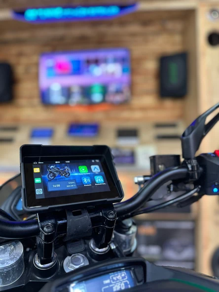 Twogo GO-IX 5" Dokunmatik Waterproof BT Android Auto Carplay Çiftli Motorsiklet DVR Araç Kamerası - Resim 5