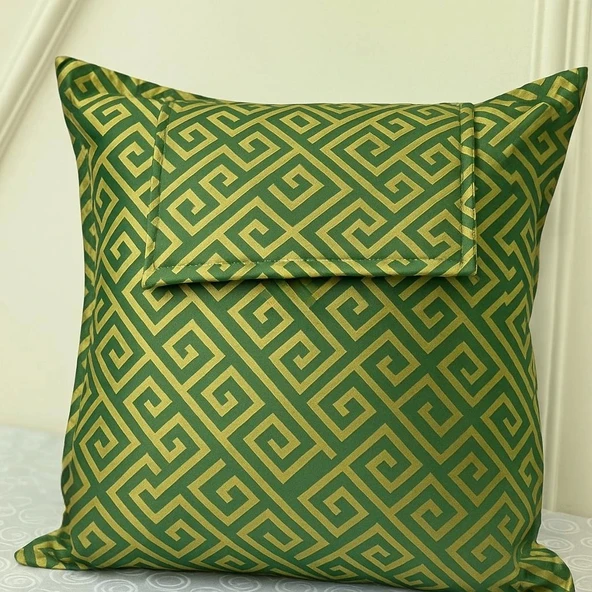 NİVEMESHOME MONET ZİGZAG ELYAF DOLGULU KIRLENT HAKİ 45 X 45 - 4