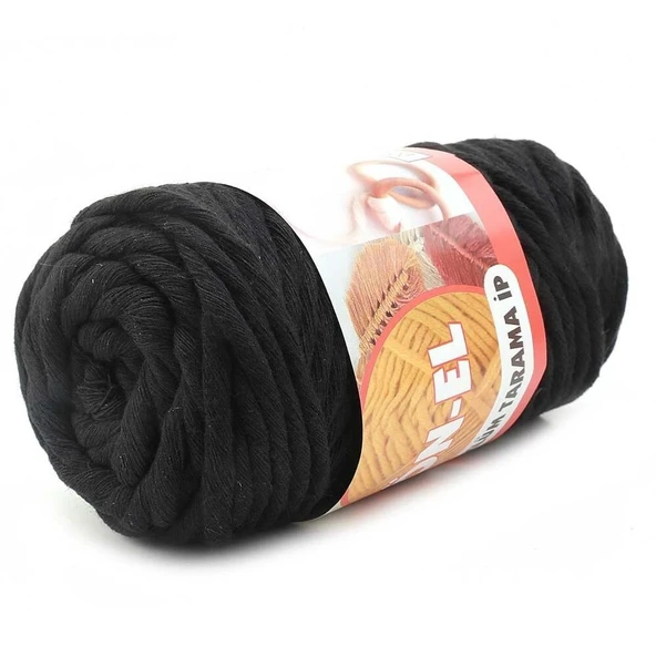 Pamuk Makrome 4 mm İp Siyah ürün görseli