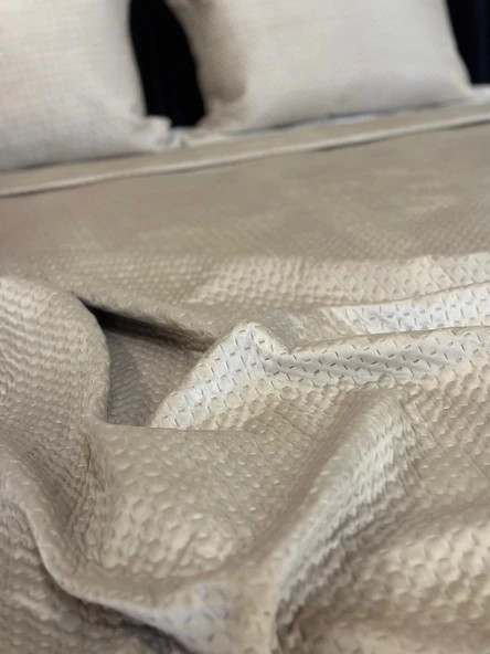 NİVEMESHOME YATAK ÖTÜSÜ ÇİFT KİŞİLİK 240X260 BEJ TOSKANA - 3