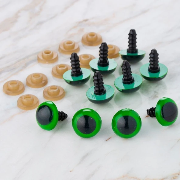 Loren 14 mm Yeşil 5 Çift Amigurumi Göz ürün görseli