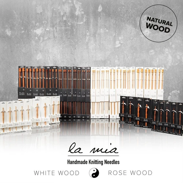 La Mia Whitewood 5.5 mm 15.5 cm Ahşap Yün Tığ - Resim 3