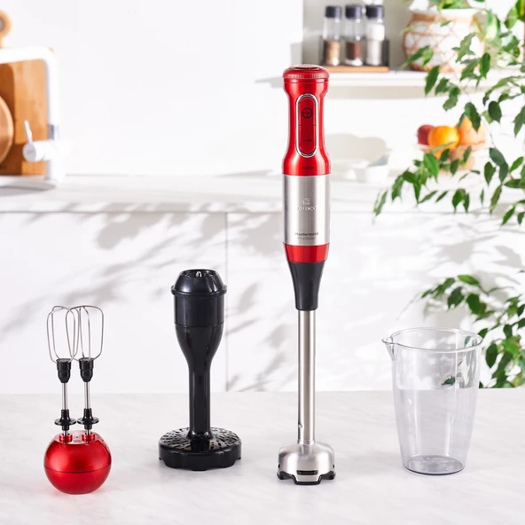 Karaca Mastermaid Prosteel El Mikseri ve Blender Imperial Red Inox 1500 W - Resim 4