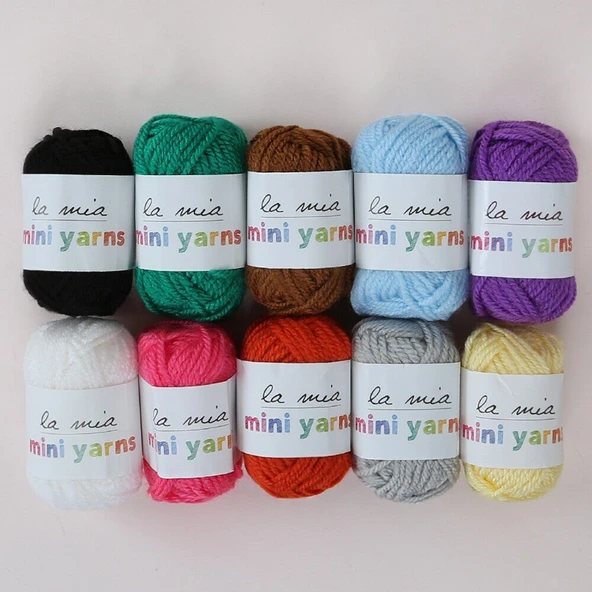 La Mia Mini Yarns 10 lu Paket 10gr Renkli El Örgü ürün görseli