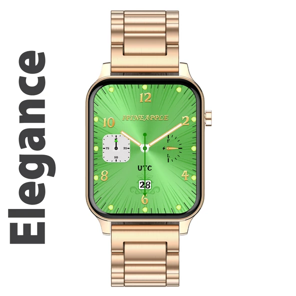 Elegance Akıllı Saat Alüminyum Kasa Metal Kordon Rosegold