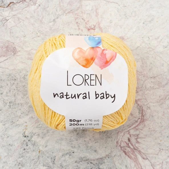 Loren Natural Baby Sarı El Örgü İpi - R086 - 33942 ürün görseli
