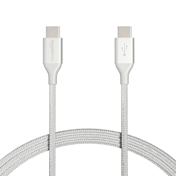 Amazonbasics Çift Örgülü Naylon Usb Type-c - Type-c 2.0 Kablosu - 1