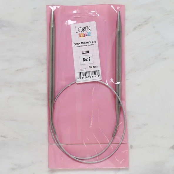 Loren Crafts 7 mm Çelik Misinalı Şiş 60 cm ürün görseli