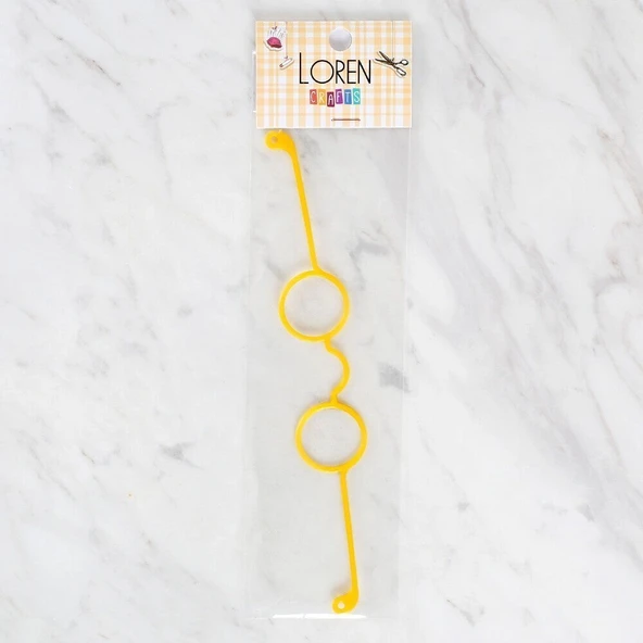 Loren Plastik Amigurumi Gözlük Sarı - Resim 2