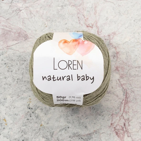 Loren Natural Baby Küf Yeşili El Örgü İpi - R089 - 33936 ürün görseli