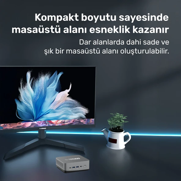 RaXius Momentum CD-I136P013 i7-1360P 64GB 1TBSSD+1TBSSD FreeDOS Mini PC - Resim 7