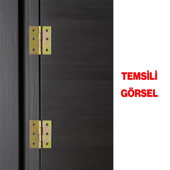 Metal Yaprak Menteşe 2 Adet Prinç Sarı No:3 Mobilya Pencere Kapı Dolap PVC Menteşesi İki Kanatlı - Resim 3