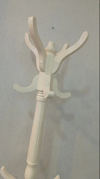 NİVEMESHOME AYAKLI AHŞAP KREM ASKILIK 175 CM - Resim 2