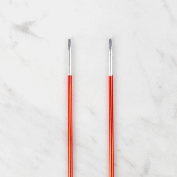 Loren Rythm 2,5mm Kırmızı Renkli Metal Örgü Şişi - Resim 3