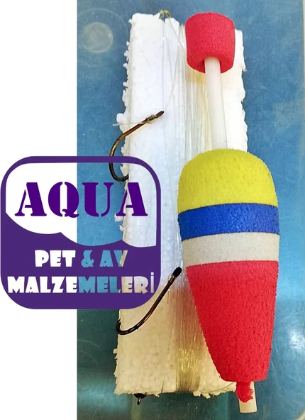 Hazır Şamandıralı Olta Takımı 6 Metre Misinalı 2 iğneli Firkete Fırdöndülü 1 Adet Hazır Olta Takımı - 2