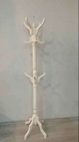 NİVEMESHOME AYAKLI AHŞAP KREM ASKILIK 175 CM