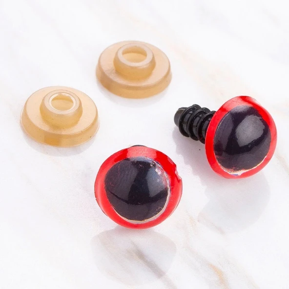 Loren 12 mm Kırmızı 5 Çift Amigurumi Göz ürün görseli