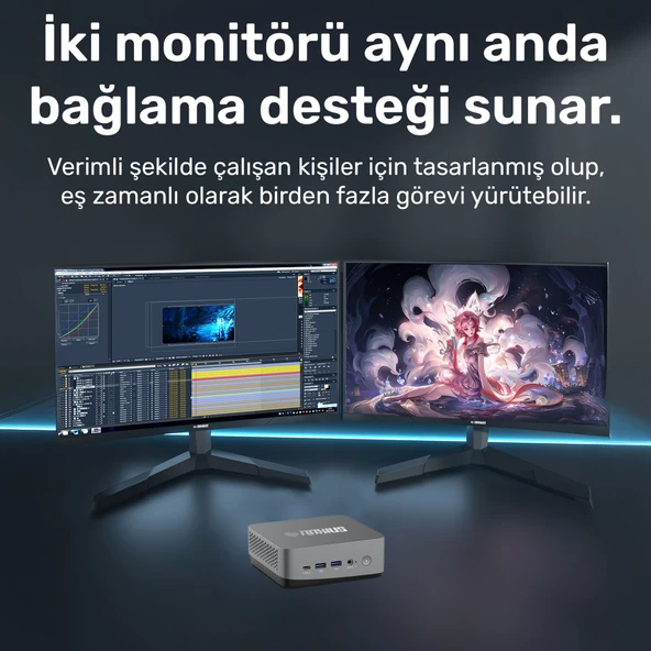 RaXius Momentum CD-I136P022 i7-1360P 64GB 2TBSSD W11P Mini PC - Resim 5