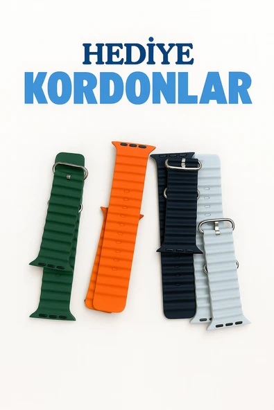 QASUL H27 Ultra 3 Akıllı Saat Bluetooth Kulaklık Ve 4 Kordon Dahil Süper Set - 7